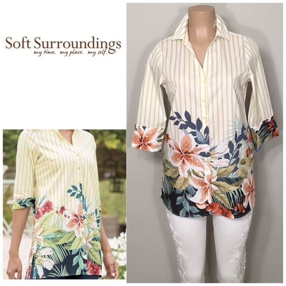 New. Floral stretch tunic. Runs big. NWOT - Picture 1 of 7